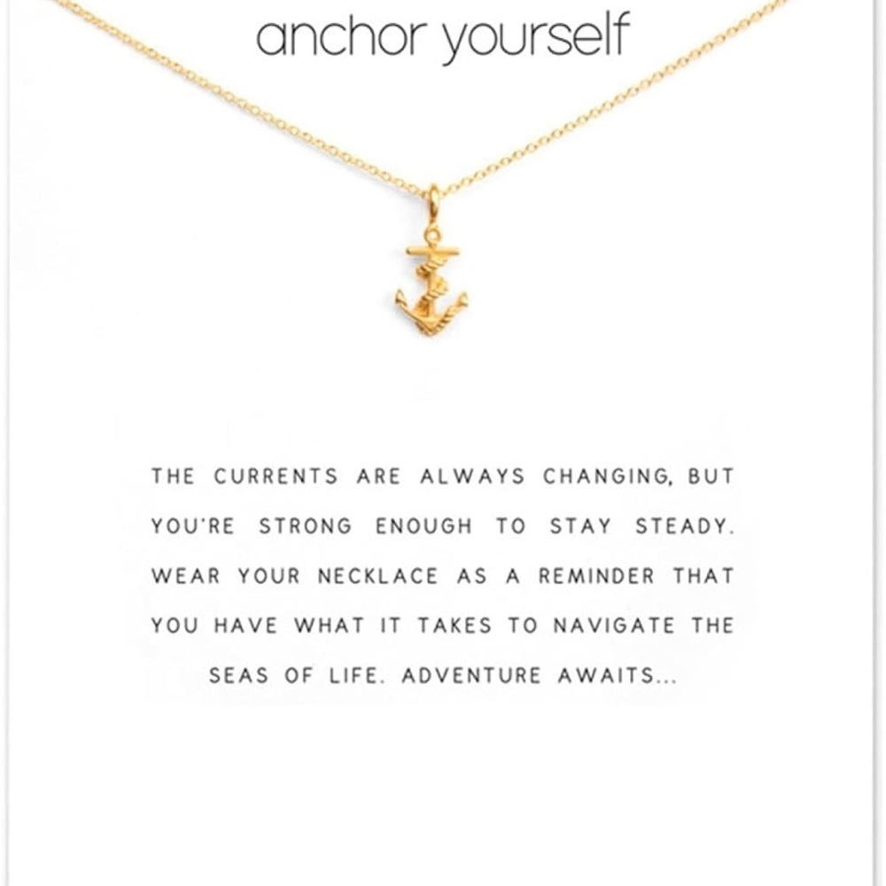 Gold Anchor Pendant Necklace NWT - Picture 4 of 5